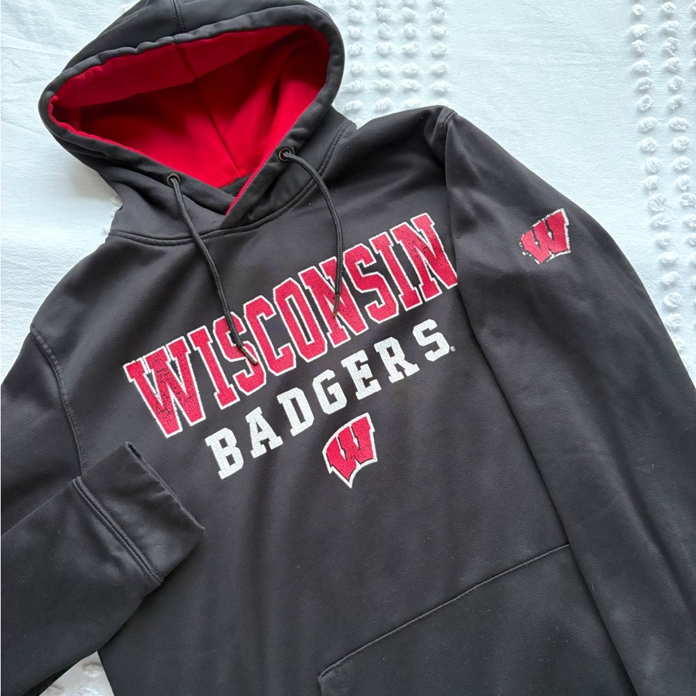 Wisconsin Badgers Black Hoodie • Size Large